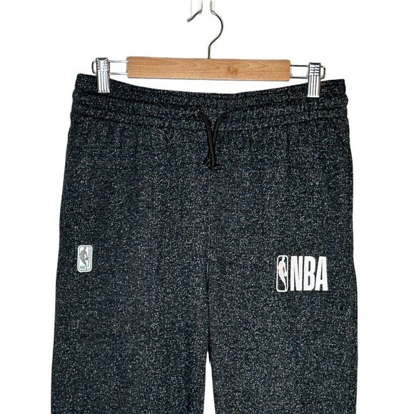 NBA Frayed Hem Chevron Fleece Sweatpants Joggers Cropped Lounge Teens Gray - Picture 2 of 11